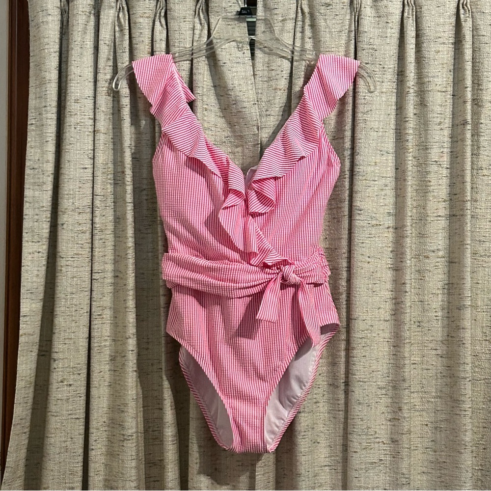 Lilly Pulitzer Delphie Seersucker One-Piece Swimsuit